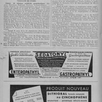0234 - Page 296 - Informations et nouvelles diverses. Internat en médecine des Hôpitaux de Paris / Faculté de Paris. Chaire de clinique médicale propédeutique (Hôpital Broussais. Professeur Pasteur Vallery-Radot).- Cours médical de perfectionnement sur la pathologie rénale (du samedi 21 au jeudi 26 avril 1951)