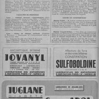 0236 - Page 298 - Informations et nouvelles diverses. Faculté de Paris. Chaire de clinique des maladies cutanées et syphilitiques. Hôpital Saint-Louis (Professeur H. Gougerot) / Facultés de Province. Lyon. - Clinique dermato-vénéréologique. (Hôpital de L'antiquaille. Cours d'avril 1951) / Lyon. - Chaire de clinique médicale (Professeur P. Ravault). Programme de l'enseignement pour le mois d'avril 1951 / Cours et conférences. Hôpital Tenon / Hôpital Léopold-Bellan. - Une série de conférences destinées aux médecins praticiens a lieu à l'Hôpital Léopold-Bellan du 6 avril au 6 juillet 1951 à 21h, dans la salle des conférences de l'Hôpital Léopold-Bellan, 6, rue Jules-Guesde (14e)