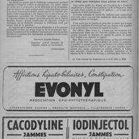 0250 - Page 314 - Questions para-médicales. Le scandale de l'hygiène scolaire et universitaire / Questions professionnelles. La retraite. A propos d'un cas particulier de paiement du capital de rachat pour l'obtention d'une pension de veuve