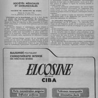 0265 - Page 333 - Intérêts professionnels. En prévision de l'avenir, par le Dr Desage... / Sociétés médicales et chirurgicales. Société de médecine de Paris. Séance du 16 mars 1951. (Sous la présidence du Professeur Bariéty). Généralités sur la bronchologie, par M. le Prof. Bariéty. A propos des tumeurs primitives des bronches / La tuberculose bronchique (avec film cinématographique endo-bronchique), par M. A. Soulas