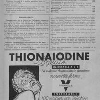 0291 - Page 367 - Sommaire du n° 19 / Informations. Cinquantenaire de la Société de pathologie comparée / Semaine cardiologique internationale de La Pitié.- Organisée par le Prof. C. Lian, cette « Semaine » aura lieu du 17 au 25 mai