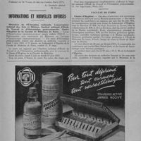 0301 - Page 377 - Questions professionnelles. La retraite [Dr Dijon] / Informations et nouvelles diverses. Ministère de l'éducation nationale. Conservatoire national des arts et métiers. Institut national d'étude du travail et d'orientation professionnelle. Chaire d'hygiène de la Faculté de médecine de Paris. Cours d'orientation professionnelle (année scolaire 1950-51).- Préparation aux fonctions de médecin de Centres d'orientation professionnelle / Faculté de Paris. Chaire d'hygiène.- Examen d'aptitude aux fonctions de médecin breveté de la marine marchande