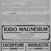 0351 - Page 439 - Informations et nouvelles diverses. Faculté de Paris. Un enseignement spécial de la malariologie / Concours et places vacantes. Sanatorium d'Aincourt (Seine-et-Oise) / Les livres