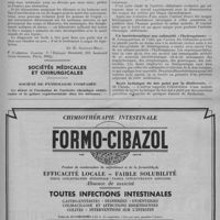 0363 - Page 455 - Actualités professionnelles. Le médecin dans la Cité. Du poison... et du meilleur ! / Sociétés médicales et chirurgicales. Société de pathologie comparée. Le début et l'évolution de l'artérite chronique oblitérante et la gelure expérimentale chez les animaux / Un bactériostatique non sulfamidé : l'hydroquinone / Kyste hydatique du foie guéri par la diathermie