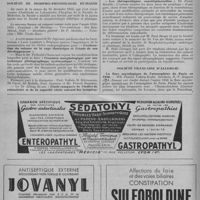 0364 - Page 456 - Sociétés médicales et chirurgicales. Société de pathologie comparée. Kyste hydatique du foie guéri par la diathermie / Société de morpho-physiologie humaine. « L'estimation du volume de la cage thoracique et l'étude de son développement » / « Étude comparée de l'indice de robusticité et de la capacité vitale suivant les tempéraments » / « Les thérapeutiques constitutionnelles » / Société française d'allergie. La flore mycologique de l'atmosphère de Paris en 1948