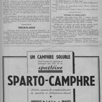 0367 - Page 459 - Informations et nouvelles diverses. Concours et places vacantes. Sanatorium des Tilleroyes (Doubs) / Nécrologie / Offres et demandes