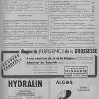 0371 - Page 467 - Sommaire du n° 24 / Informations. Congrès international jubilaire de la société française de gynécologie (Paris, 23 au 29 juin 1951). Gala hippique nocturne à Chantilly / Assemblée générale de l'Association des externes et anciens externes des Hôpitaux de Paris / Société française de phlébologie