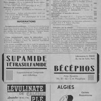 0403 - Page 507 - Sommaire du n° 26 / Informations. Remplacements médicaux. L'Association des internes et anciens internes des hôpitaux de Paris / Union internationale contre la tuberculose / Entretien sur la cellulite. L'Association internationale d'esthétique et d'anthropomorphologie pratiques