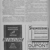 0412 - Page 516 - Informations et nouvelles diverses. Congrès et réunions. XXXIe Congrès d'hygiène / IIe semaine d'études internationales des étudiants en médecine catholiques