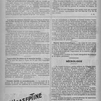 0482 - Page 614 - Actualité. Représentants / A propos des plaintes déposées par les caisses de sécurité sociale devant les Conseils régionaux de l'ordre des médecins / Aggravation du déficit de la sécurité sociale / Sécurité sociale et accouchements / Hôpital Marie-Lannelongue / Nécrologie / Offres et demandes