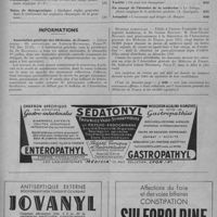 0491 - Page 631 - Sommaire du n° 35 / Informations. Association générale des médecins de France.- (Siège social : 60, boulevard de Latour-Maubourg, Paris-7e. Tél. Inv. 55-19)