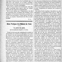 0013 - Page 14 - Partie scientifique. Revue des sociétés savantes. Traitement de la gangrène pulmonaire par pneumothorax. — Arsenic et argent colloïdaux dans la grippe. — La cheiloraphie. — Traitement chirurgical des sinusites frontales sans cicatrice extérieure. — L’épreuve de la marche dans l'appréciation de la valeur fonctionnelle du myocarde. — Syndrome de Claude Bernard-Horner après une chute d’avion. — Forme méningée dé là Spirochétose. —Purpura méningococcique chez un nourrisson. — Sporotrichose pulmonaire. — Coma dyspeptique avec acidose / Notes Pratiques d’un Médecin du Front. La gelure des pieds, par le médecin-major A. Satre