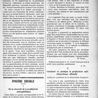 0016 - Page 17 - Partie scientifique. Notes Pratiques d’un Médecin du Front. La gelure des pieds, par le médecin-major A. Satre / Hygiène sociale. I, De la nécessité de la prophylaxie antisyphilitique / II, Comment se pratique la prophylaxie antituberculeuse officielle