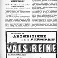 0021 - Page 22-XII - Partie scientifique. Notes de pratique quotidienne. Menus conseils pour les amputés de la cuisse au tiers supérieur / Correspondance. Situation des médecins du service auxiliaire médecins aides-majors