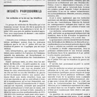 0042 - Page 43 - Partie professionnelle. La démobilisation des médecins de complément / Intérêts professionnels. Les médecins et la loi sur les bénéfices de guerre