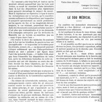 0045 - Page 46 - Partie professionnelle. Intérêts professionnels. Les médecins et la loi sur les bénéfices de guerre / Le sou médical