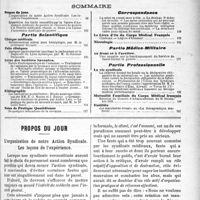 0098 - Page 99 - Sommaire / Propos du jour. L’organisation de notre Action Syndicale. Les leçons de l’expérience [J. Noir]