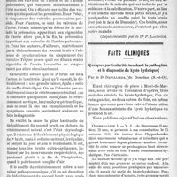 0104 - Page 105 - Partie scientifique. Clinique médicale, Hôtel-Dieu : M. le Professeur Gilbert. Rétrécissement mitral avec hémiplégie / Faits cliniques. Quelques particularités touchant la pathogénie et le diagnostic du kyste hydatique, par le Dr Devilliers
