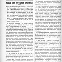 0109 - Page 110 - Partie scientifique. Faits cliniques. Quelques particularités touchant la pathogénie et le diagnostic du kyste hydatique, par le Dr Devilliers / Revue des sociétés savantes. Hernie diaphragmatique de l'estomac. — Traitement de l'épilepsie par le bromure et le régime achloruré. — Méningite cérébro-spinalé et bactériothérapie. — Valeur pronostique de l'albumine soluble, des albumines acéto-précipitables et du sang dans les selles. — Traitement du lupus tuberculeux par l’occlusion combinée avec l’emploi des caustiques. — Sérothérapie dans la myélite aiguë. — Réactions humorales dans l’épilepsie. — Lèpre très améliorée par l’huile de foie de morue à hautes doses