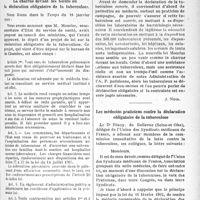 0130 - Page 131 - Partie professionnelle. La vie syndicale. La charrue devant les boeufs ou la déclaration obligatoire de la tuberculose / Les médecins praticiens contre la déclaration obligatoire de la tuberculose