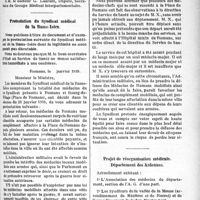 0174 - Page 175 - Partie professionnelle. La vie syndicale. Documents transmis à M. le Ministre de l’Intérieur, le 23 janvier 1919, par le Conseil de l’Union des Syndicats Médicaux de France / Protestation du Syndicat médical de la Basse-Isère / Projet de réorganisation médicale. Département des Ardennes