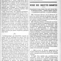 0208 - Page 209 - Partie scientifique. Médecine pratique. Quelques remarques cliniques et thérapeutiques au sujet de la grippe, par le Dr A. Molina / Revue des sociétés savantes. Transfusion de sang citraté d’un sujet normal dans la méningococcémie. — Syphilis maligne précoce. — Le pansement gastrique à la gélose-gélatine