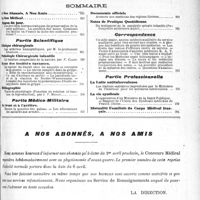 0242 - Page 243 - Sommaire / A nos abonnés, à nos amis / Le sou médical
