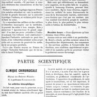 0244 - Page 245 - Propos du jour. Les procédés bureaucratiques de préservation de la santé publique. La question des autos. Comment l’on facilite en France la tâche des médecins praticiens ? / Partie scientifique. Clinique chirurgicale, Hôpital des Enfants-Malades : M. le professeur Kirmisson. Les arthrites hémophiliques