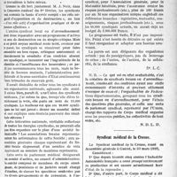 0374 - Page 375 - Partie professionnelle. La vie syndicale. La viabilité et la puissance des Syndicats. Réflexions d'un syndiqué / Syndicat médical de la Creuse