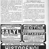 0378 - Page XIX-379 - Correspondance. Au sujet des médecins mobilisés, détachés au service médical des populations civiles / Taxe exceptionnelle de guerre