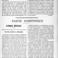 0394 - Page 395 - Propos du jour. A propos de la déclaration obligatoire de la tuberculose. De la valeur toute relative des statistiques [J. Noir] / Partie scientifique. Clinique médicale, Hôpital Saint-Antoine : M. le Prof. Chauffard. Ponction lombaire et méningites