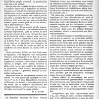 0406 - Page 407 - Partie scientifique. Notes d’un médecin de complément. La grippe espagnole / Pharmacologie. De l’emploi systématique de l’eau chloroformée dans les potions, par le Dr Ed. Crouzel