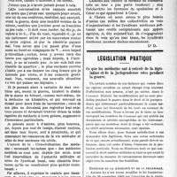 0410 - Page 411 - Partie professionnelle. Déontologie d’après-guerre. Question délicate. Le retour des médecins mobilisés. La liberté du médecin de s’installer où il lui plaît doit-elle être restreinte? Quelques opinions différentes de nos correspondants / Législation pratique. Ce que les médecins ont à retenir de la législation et de la jurisprudence nées pendant la guerre