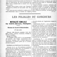 0421 - Page 422 - Partie médico-militaire. La question des galons. Une critique de nos propositions / Les filiales du concours. Mutualité familiale du corps médical français. Réunion du Conseil d’Administration, 27 mars 1919