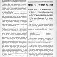 0486 - Page 487 - Partie scientifique. Clinique médicale, Hôtel-Dieu : M. le professeur Gilbert. Traitement de l'insuffisance capsulaire et de la maladie d’Addison / Revue des sociétés savantes. Gaïacol et grippe. — Les cardio-fonctionnels. Fréquence des souffles anorganiques au conseil de révision. — L’hépatite amibienne chronique. — Les séquelles des intoxications par le gaz de combat. — La photographie stéréoscopique du tympan. — La rage dans la région parisienne. — Les pseudo-diphtériques. La réaction d’Herxheimer par la quinine chez les paludéens