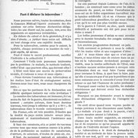 0499 - Page 500 - Partie professionnelle. La lutte antituberculeuse. La déclaration obligatoire devant l’opinion médical / Faut-il déclarer la tuberculose ?