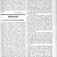0502 - Page 503 - Partie professionnelle. Médecine sociale. La protection du premier âge. Le carnet d’élevage obligatoire / Déontologie. Les parasites de la profession médicale