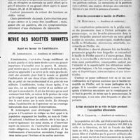 0534 - Page 535 - Partie scientifique. Physiologie pathologique. Estimation de l’énergie cardiaque par les variations du rythme et des tensions à l’effort, par, (Suite et fin). Revue des sociétés savantes. Appel en faveur de l’ambidextrie, (M. Armaingaud. — Académie de médecine) / Ver de guinée guéri par le novarsénobenzol, (M. Jeanselme. — Académie de médecine) / Broncho-pneumonie à bacille de Pfeiffer, (M. Ménétrier. — Académie de médecine) / L’état sanitaire de la ville de Lille pendant l'occupation allemande, (M. A. Calmette. — Académie de médecine)
