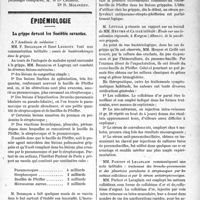 0584 - Page 585 - Partie scientifique. Note de pratique quotidienne. Le médecin et son prostatique / Épidémiologie. La grippe devant les Sociétés savantes