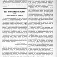 0592 - Page 593 - Partie professionnelle. Assistance publique. Réorganisation du Conseil supérieur de l’Assistance Publique / Les honoraires médicaux. Tarifs. Paiement au comptant