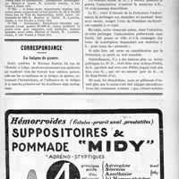 0612 - Page V-613 - Demandes et Offres / Correspondance. La fatigue de guerre / Comment poursuivre les médecins étrangers qui concurrencent les Docteurs démobilisés ?