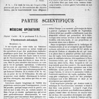 0618 - Page 619 - Propos du jour. Promesses de Ministre ! [J. Noir] / Partie scientifique. Médecine opératoire, Hôpital Cochin : M. le professeur J. -L. Faure / L’hystérectomie abdominale