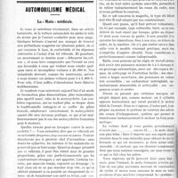 0647 - Page 648 - Partie professionnelle. Documents officiels. A l’officiel. Questions et réponses parlementaires. Instruction sur l’emploi des médecins, pharmaciens et dentistes civils utilisés pour les corps de troupes et hôpitaux militaires / Automobilisme médical. La « Moto » médicale