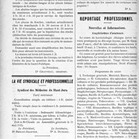 0695 - Page 696 - Partie professionnelle. Groupe médical parlementaire, Séance du 10 Avril 1919 / La vie syndicale et professionnelle. Syndicat des Médecins du Haut-Jura / Reportage professionnel. Nouvelles et Informations