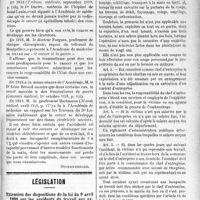 0734 - Page 735 - Partie professionnelle. Chronique des accidents du travail / Législation. Extension des dispositions de la loi du 9 avril 1898 sur les accidents du travail aux exploitations forestières