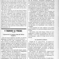 0776 - Page 777 - Partie scientifique. Revue des sociétés savantes. Sur le sérum polyvalent de Leclainche et Vallée, (M. P. Bouchet. — Académie de médecine) / Syncope et oedème aigu du poumon au début d’une thoracenthèse, (M. R. Tricoire — Société médicale des hôpitaux) / A travers la presse. L’épreuve de la ventouse dans les fièvres éruptives / L’éther à la compresse / Les pleurésies axillaires