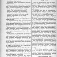 0825 - Page 826 - Partie scientifique. Notes de pratique quotidienne. Glandes endocrines et opothérapie / Bibliographie critique. La morphologie humaine. Sa genèse ; son état actuel ; ses applications, par A. Arone, chez Maloine et Fils, éditeurs / Théorie électro-dynamique de la pensée par M. Jules Pech, chez Maloine et Fils, éditeurs / En guerre. De l’ambulance à l’hôpital, par le Dr Maurice Limousi, chez E. Figuière, Paris.