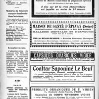 0867 - Page 868-XII - Membres du Concours exerçant dans les stations d’altitude. / Membres du Concours exerçant dans les stations balnéaires. / Remplacements / Avis. Tarif général minimum raisonné des honoraires médicaux.