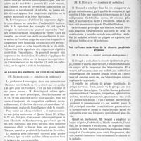 0868 - Page 869 - Partie scientifique. Revue des sociétés savantes. Les empreintes digitales et la signature des aveugles, (M. Ferrier. — Académie de médecine) / Les amours des vieillards, au point de vue médical, (M. Armaingaud. — Académie de médecine) / Une nouvelle conception du cancer, (M. Albert Robin. — Académie de médecine) / Un traitement de la grippe, (M. Renaud. — Académie de médecine) / Sur quelques caractères de la récente pandémie grippale, (M. A. Gouget. — Société médicale des hôpitaux)