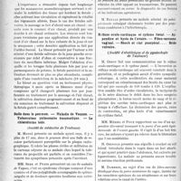 0869 - Page 870 - Partie scientifique. Revue des sociétés savantes. Sur quelques caractères de la récente pandémie grippale, (M. A. Gouget. — Société médicale des hôpitaux) / Traitement des fistules salivaires par le massage et l’air chaud, (Dr. P. Kouindjy. — Société de médecine de Paris) / Balle dans le poumon. — Maladie de Vaquez. — Tuberculose pulmonaire traumatique. — Le chloroforme iodé, (Société de médecine de Toulouse) / Réflexe oculo-cardiaque et rythme foetal. — Appendice et kyste de l’ovaire. — Fibro-sarcome vaginal. — Shock et état puerpéral.... Bride vulvaire, (Société d'obstétrique et de gynécologie de Toulouse)
